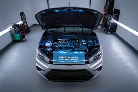Futuristic car with the egr system off.